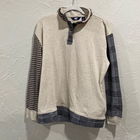 Lands’ End Long Sleeve Sport Knit Pullover Size Large (14/16) - Picture 1 of 7
